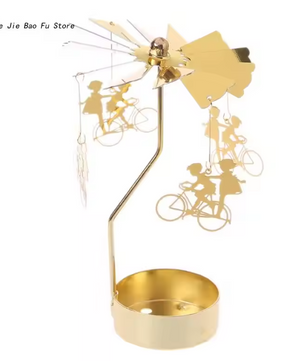Draaiende Metalen Kaarshouder – Decoratieve Theelichthouder voor Tafel en Woondecoratie
