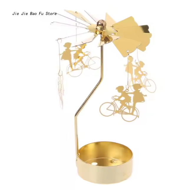 Draaiende Metalen Kaarshouder – Decoratieve Theelichthouder voor Tafel en Woondecoratie