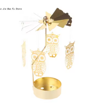 Draaiende Metalen Kaarshouder – Decoratieve Theelichthouder voor Tafel en Woondecoratie