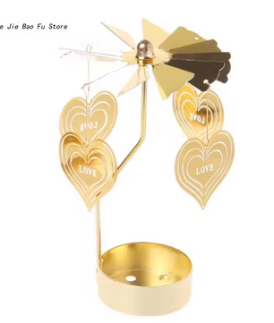 Draaiende Metalen Kaarshouder – Decoratieve Theelichthouder voor Tafel en Woondecoratie