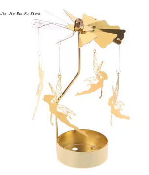 Draaiende Metalen Kaarshouder – Decoratieve Theelichthouder voor Tafel en Woondecoratie