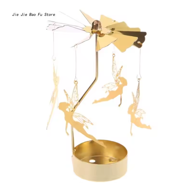 Draaiende Metalen Kaarshouder – Decoratieve Theelichthouder voor Tafel en Woondecoratie