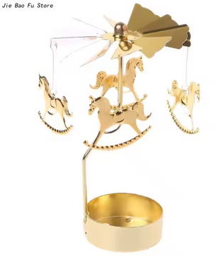 Draaiende Metalen Kaarshouder – Decoratieve Theelichthouder voor Tafel en Woondecoratie