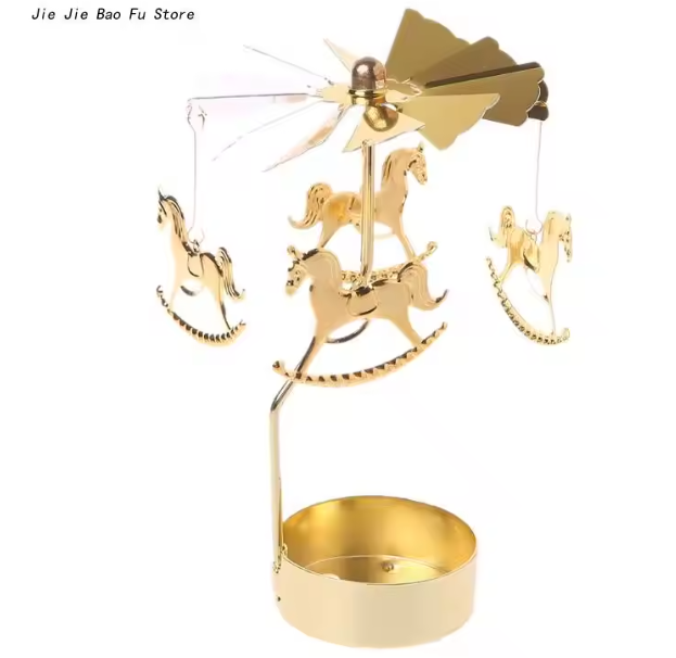 Draaiende Metalen Kaarshouder – Decoratieve Theelichthouder voor Tafel en Woondecoratie