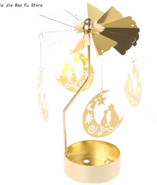Draaiende Metalen Kaarshouder – Decoratieve Theelichthouder voor Tafel en Woondecoratie