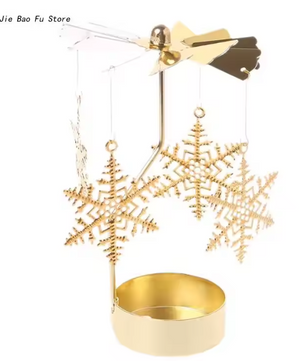 Draaiende Metalen Kaarshouder – Decoratieve Theelichthouder voor Tafel en Woondecoratie
