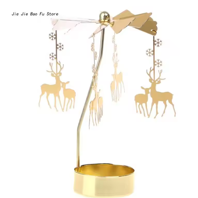 Draaiende Metalen Kaarshouder – Decoratieve Theelichthouder voor Tafel en Woondecoratie