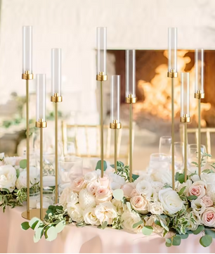 5-Armige Gouden Kandelaar – Luxe Kandelaar voor Bruiloft en Tafeldecoratie