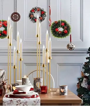 5-Armige Gouden Kandelaar – Luxe Kandelaar voor Bruiloft en Tafeldecoratie