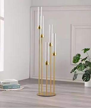5-Armige Gouden Kandelaar – Luxe Kandelaar voor Bruiloft en Tafeldecoratie