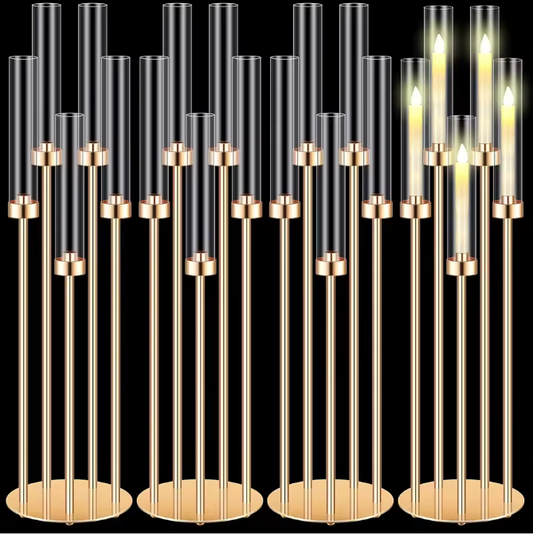 5-Armige Gouden Kandelaar – Luxe Kandelaar voor Bruiloft en Tafeldecoratie