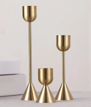 Luxe Gouden Metalen Kandelaar – Elegante Tafelkandelaar voor Bruiloft en Woondecoratie