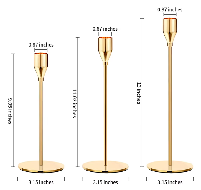 Set van 3 Metalen Kandelaars – Europese Stijl Tafelkandelaar Decoratie