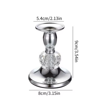 Metalen Kristallen Kandelaar – Elegante Tafelkandelaar voor Diner en Woondecoratie