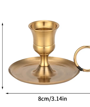 Metalen Kaarshouder met Handvat – Decoratieve Tafelkandelaar voor Woondecoratie