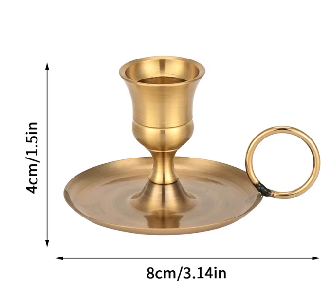 Metalen Kaarshouder met Handvat – Decoratieve Tafelkandelaar voor Woondecoratie