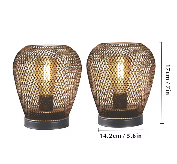 Nordic Metalen Kooi LED Lantaarn – Decoratieve Tafellamp voor Woondecoratie