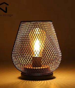 Nordic Metalen Kooi LED Lantaarn – Decoratieve Tafellamp voor Woondecoratie