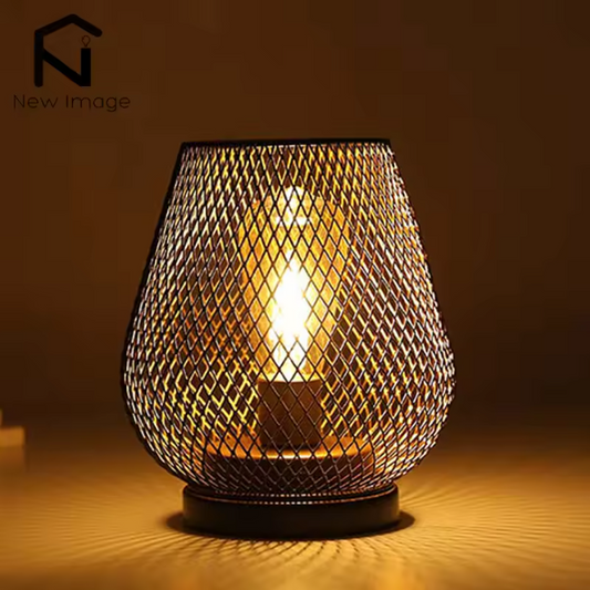 Nordic Metalen Kooi LED Lantaarn – Decoratieve Tafellamp voor Woondecoratie