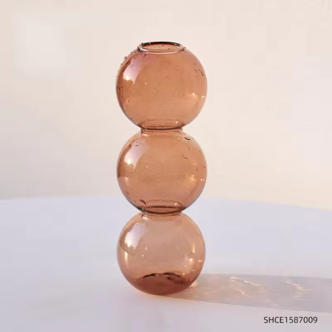 Nordic Glazen Bubble Vaas – Moderne Decoratieve Bloemenvaas voor Woondecoratie