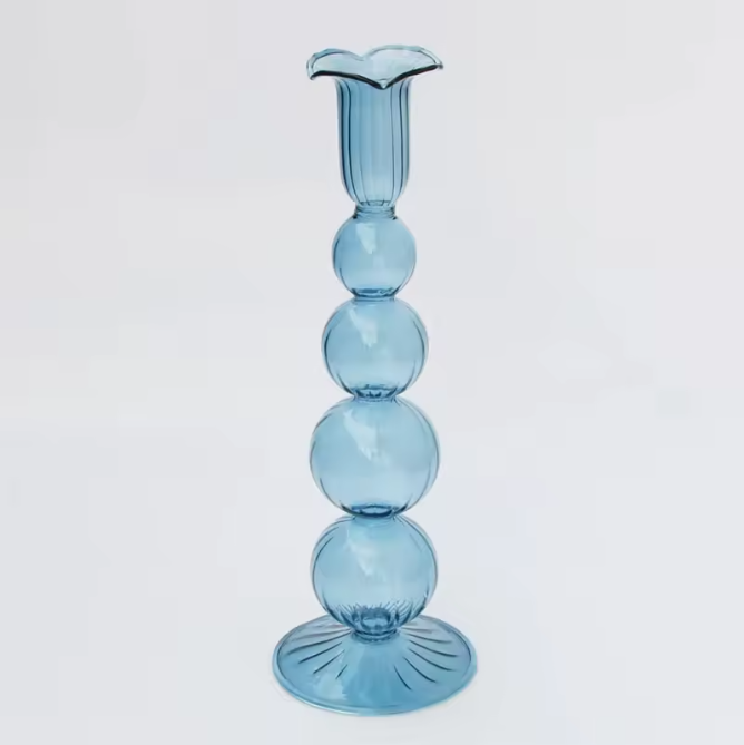 Glazen Kandelaar – Elegante Taper Kaarsenhouder voor Tafeldecoratie