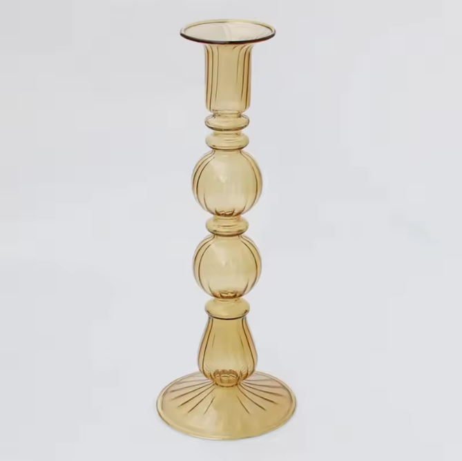 Glazen Kandelaar – Elegante Taper Kaarsenhouder voor Tafeldecoratie