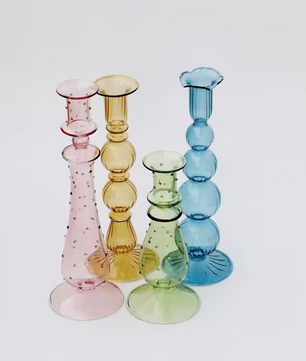 Glazen Kandelaar – Elegante Taper Kaarsenhouder voor Tafeldecoratie