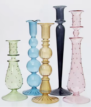 Glazen Kandelaar – Elegante Taper Kaarsenhouder voor Tafeldecoratie