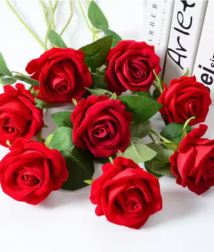 Realistische Kunst Rozen Bloemtak – Decoratieve Rode Kunstbloemen voor Woondecoratie en Bruiloften