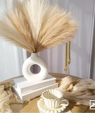 Set van 6 Kunstmatige Pampas Gras Takken – Decoratieve Droogbloemen voor Woondecoratie