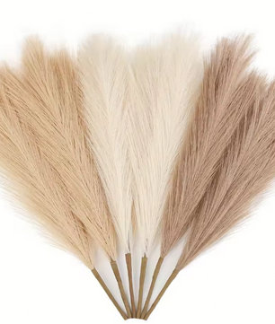 Set van 6 Kunstmatige Pampas Gras Takken – Decoratieve Droogbloemen voor Woondecoratie