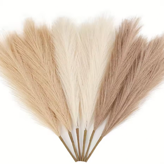 Set van 6 Kunstmatige Pampas Gras Takken – Decoratieve Droogbloemen voor Woondecoratie