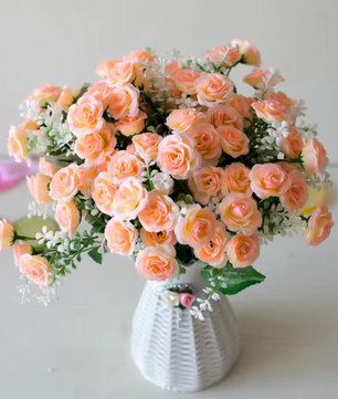 Kunst Mini Rozen Bloemboeket – Decoratieve Nep Rozen voor Woondecoratie