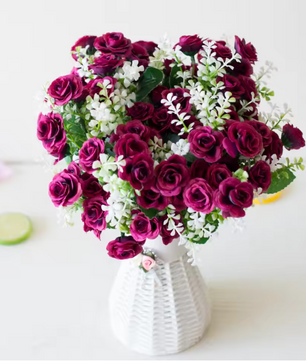 Kunst Mini Rozen Bloemboeket – Decoratieve Nep Rozen voor Woondecoratie