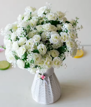 Kunst Mini Rozen Bloemboeket – Decoratieve Nep Rozen voor Woondecoratie