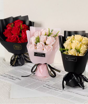 9-Delig Zeep Rozen Bloemboeket – Decoratieve Soap Flowers Cadeau