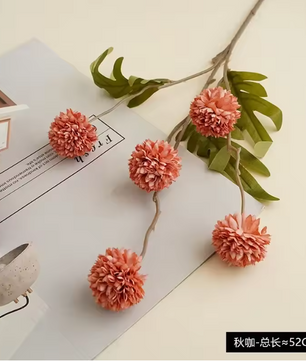 Kunst Pompon Chrysanten Tak – Faux Zijde Mini Bloemen voor Decoratie