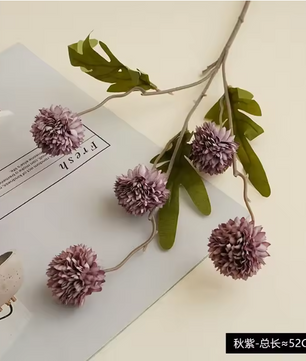 Kunst Pompon Chrysanten Tak – Faux Zijde Mini Bloemen voor Decoratie