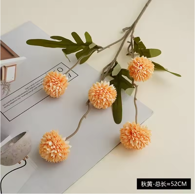 Kunst Pompon Chrysanten Tak – Faux Zijde Mini Bloemen voor Decoratie