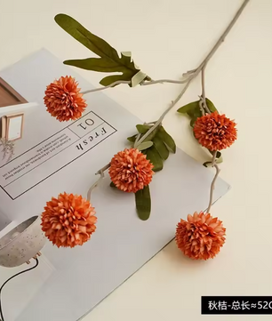 Kunst Pompon Chrysanten Tak – Faux Zijde Mini Bloemen voor Decoratie