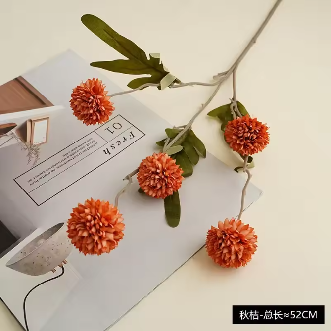 Kunst Pompon Chrysanten Tak – Faux Zijde Mini Bloemen voor Decoratie