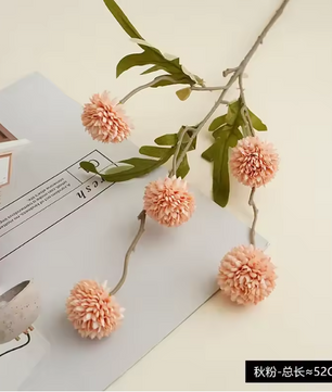 Kunst Pompon Chrysanten Tak – Faux Zijde Mini Bloemen voor Decoratie