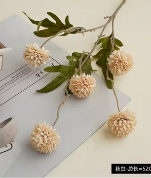 Kunst Pompon Chrysanten Tak – Faux Zijde Mini Bloemen voor Decoratie