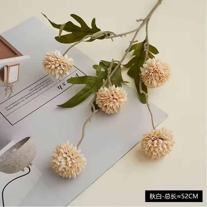 Kunst Pompon Chrysanten Tak – Faux Zijde Mini Bloemen voor Decoratie