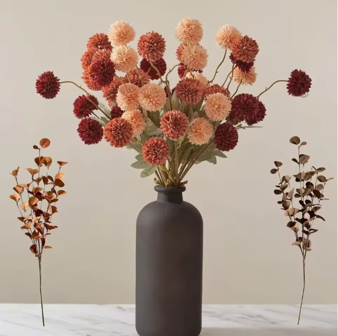 Kunst Pompon Chrysanten Tak – Faux Zijde Mini Bloemen voor Decoratie