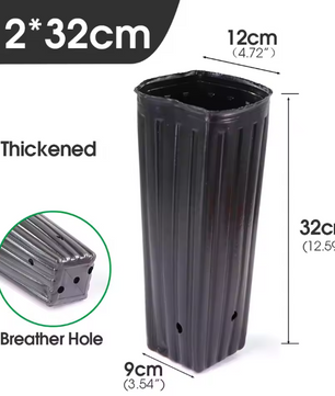 Hoge Vierkante Kweekpotten – Zachte Kunststof Plantenpotten met Drainage voor Zaailingen en Jonge Bomen