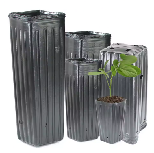 Hoge Vierkante Kweekpotten – Zachte Kunststof Plantenpotten met Drainage voor Zaailingen en Jonge Bomen
