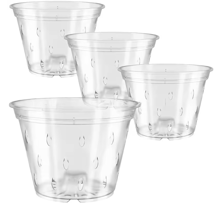 Transparante Orchidee Pot – Kunststof Plantenpot met Ventilatiegaten voor Wortelcontrole