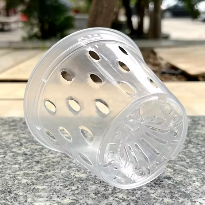 Transparante Orchidee Pot – Kunststof Plantenpot met Ventilatiegaten voor Wortelcontrole