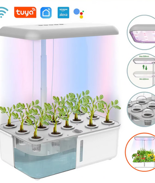 WiFi Hydrocultuur Kweeksysteem met LED Groeilicht – Slimme Indoor Kruidentuin met 14 Plantplaatsen
